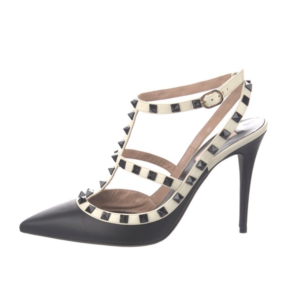 Valentino Garavani Rockstud Heels in Black and White - Picture 1 of 5